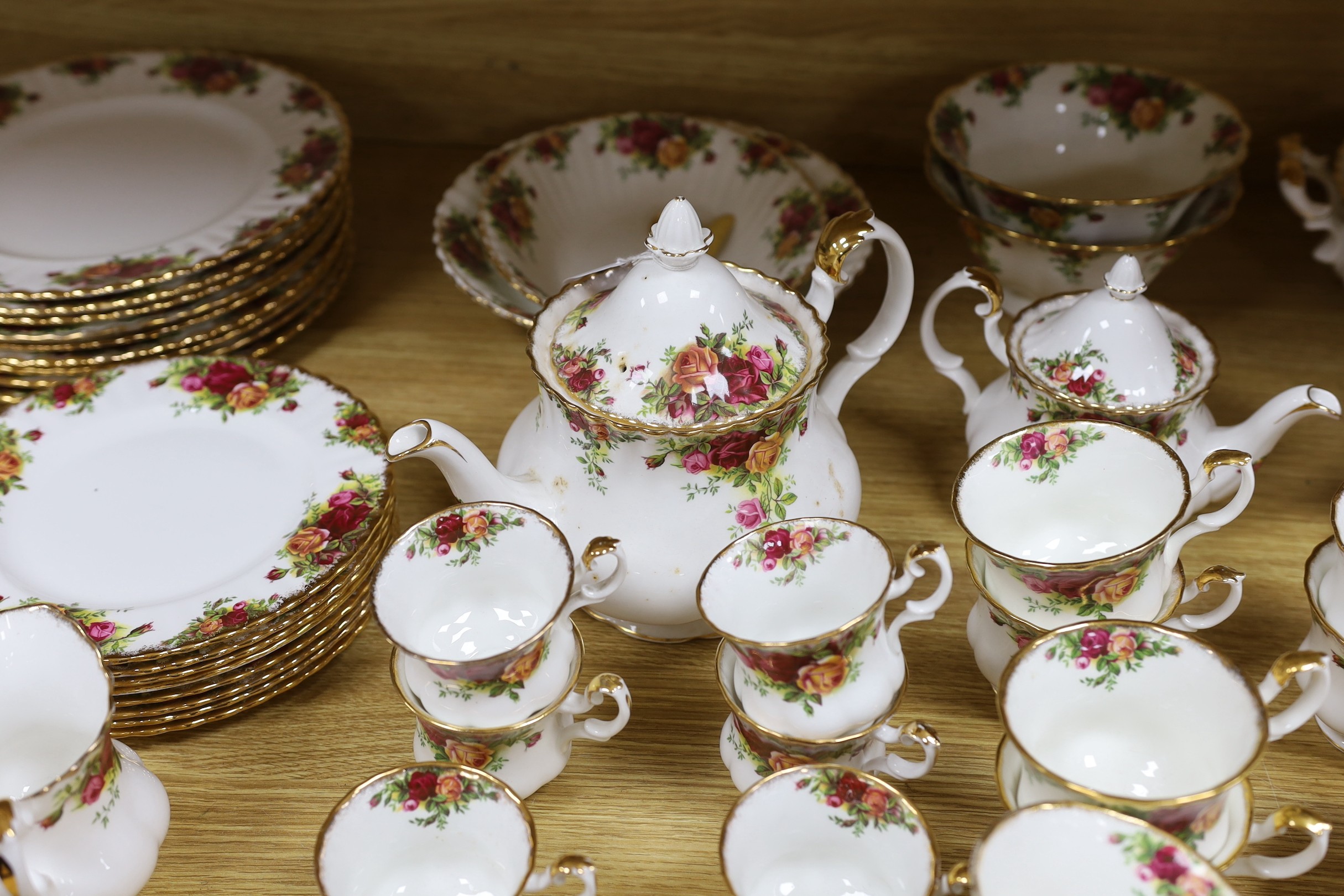 An extensive Royal Albert Old Country Roses part dinner and tea service